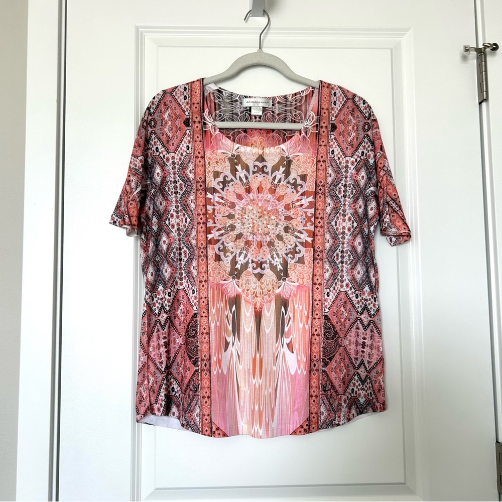 Christopher & Banks Embellished Print Top